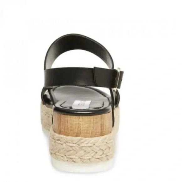 STEVE MADDEN CiCi Black Leather Flat Sandals - Picture 5 of 5